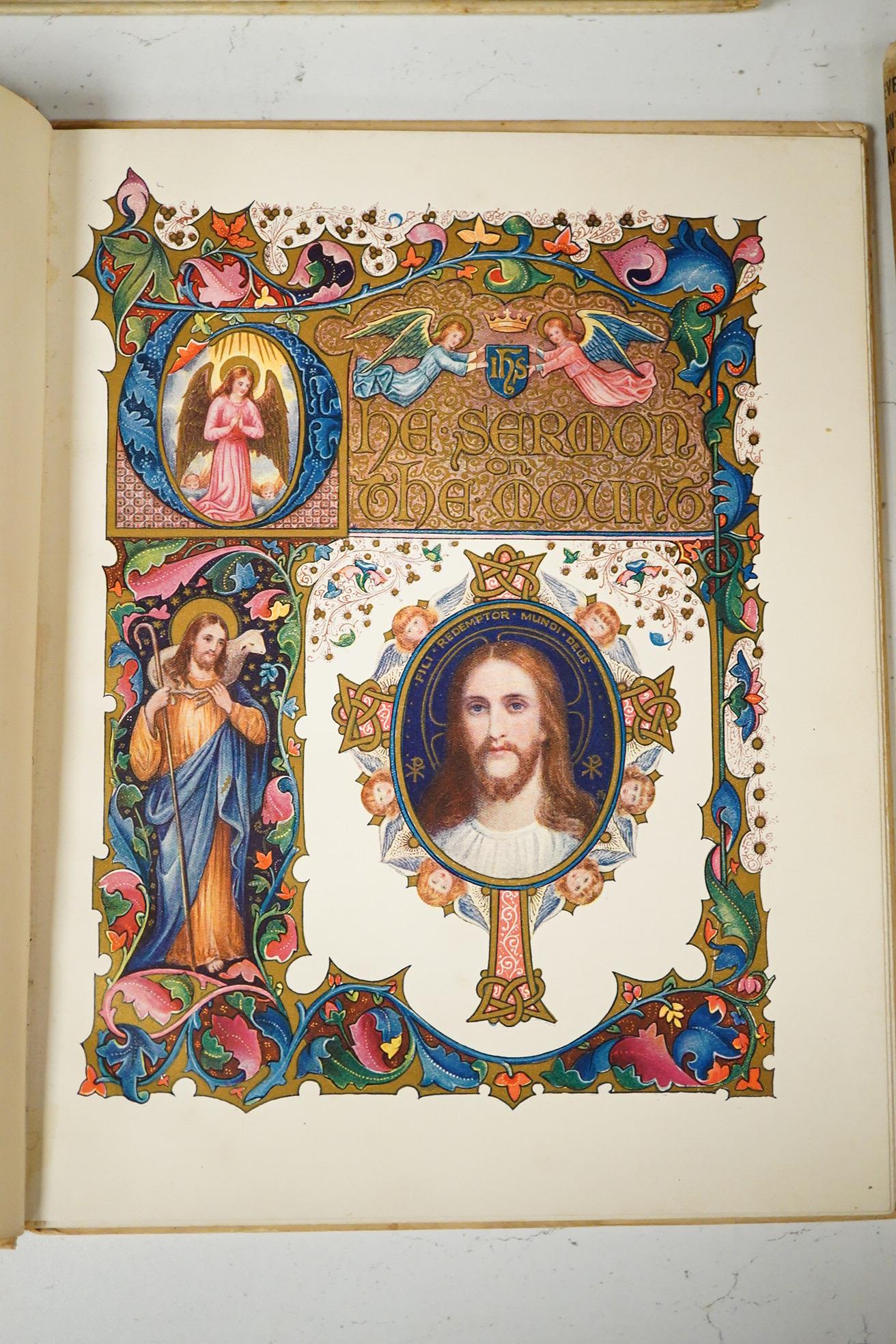 Tennyson, Alfred - Morte D'Arthur. 'as designed, written out and illuminated by Alberto Sangorski', printed in gold and colours by the Graphic Engineering Company; i.e. title, 22 leaves and colophon; original red printed